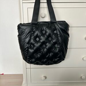 Black Quilted Tote Bag
